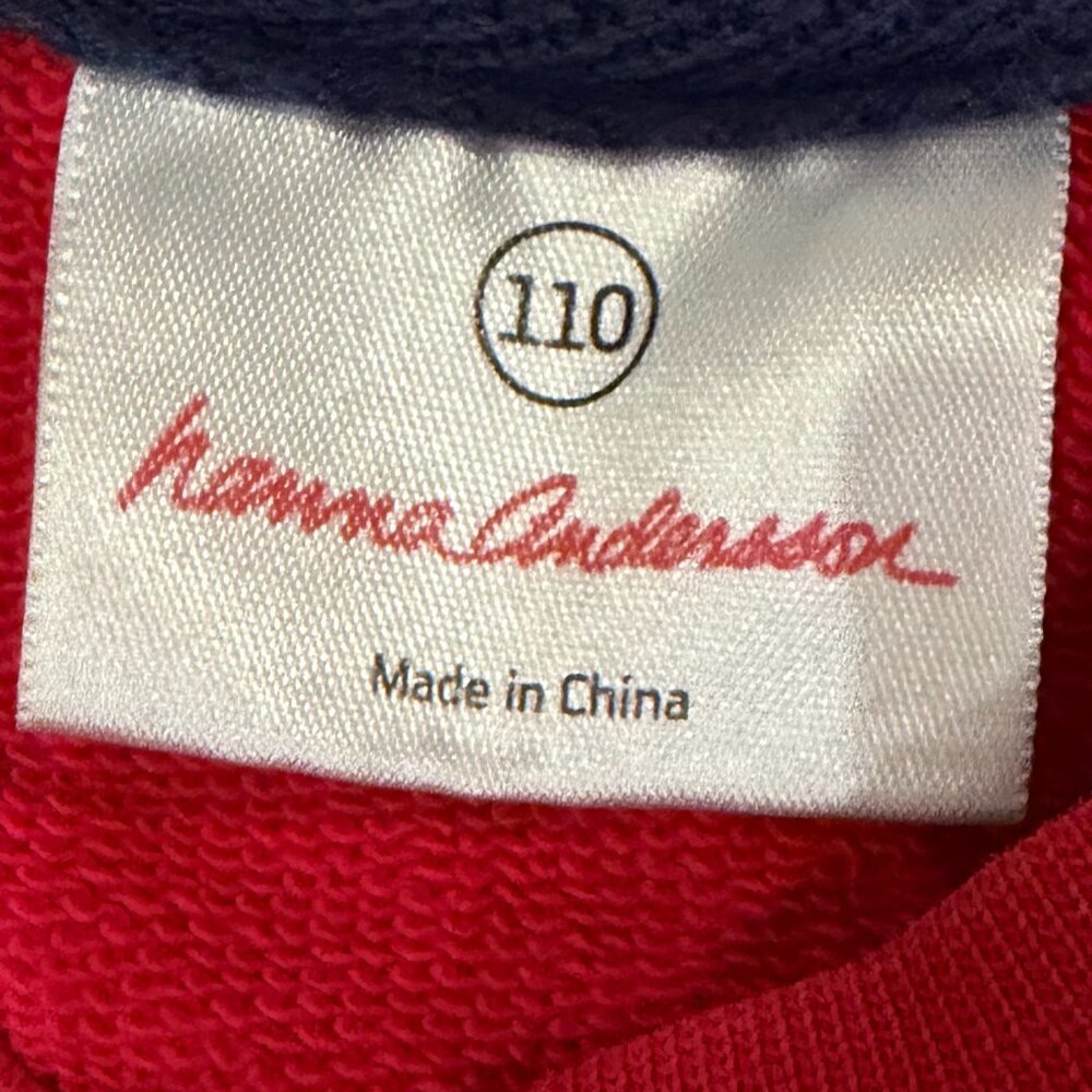 HANNA ANDERSSON kid's red sweatshirt with dog design (110/U.S. 5) - Picture 4 of 5